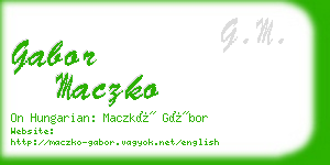 gabor maczko business card