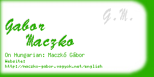 gabor maczko business card